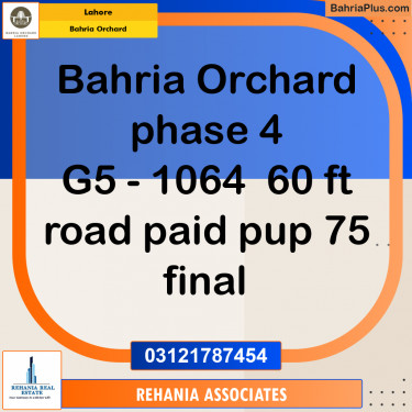 Residential Plot for Sale in Bahria Orchard, Lahore - (BP-182988)
