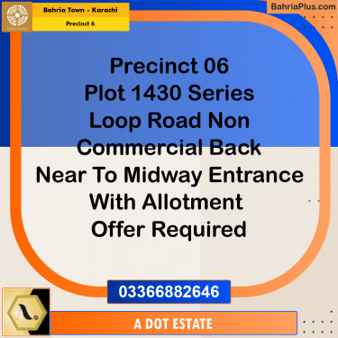 250 Sq. Yards Residential Plot for Sale in Precinct 6 -  Bahria Town, Karachi - (BP-183021)
