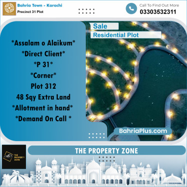 Residential Plot for Sale in Precinct 31 Plot -  Bahria Town, Karachi - (BP-183048)