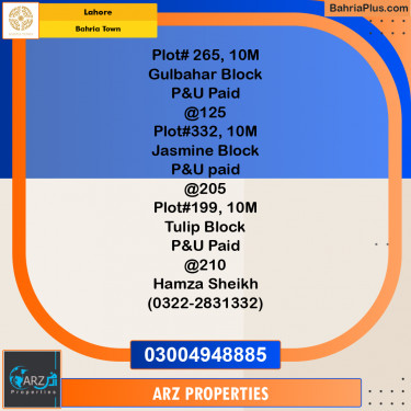 Residential Plot for Sale in Bahria Town, Lahore - (BP-183057)