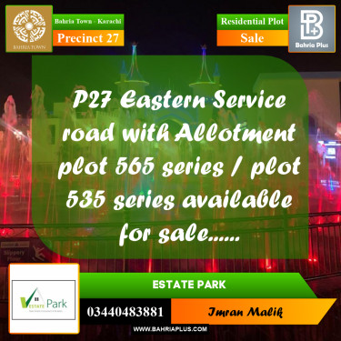 Residential Plot for Sale in Precinct 27 -  Bahria Town, Karachi - (BP-183123)