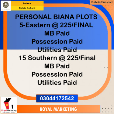 Residential Plot for Sale in Bahria Orchard, Lahore - (BP-183185)