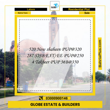 Residential Plot for Sale in Bahria Town, Lahore - (BP-183201)