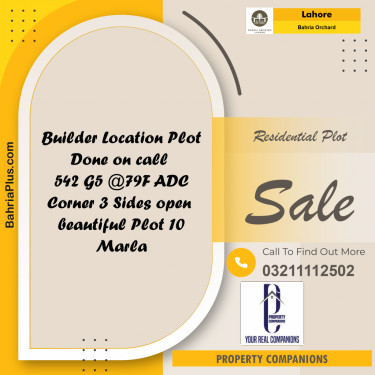 Residential Plot for Sale in Bahria Orchard, Lahore - (BP-183283)