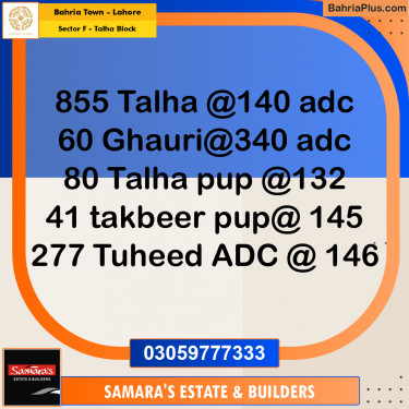 Residential Plot for Sale in Sector F - Talha Block -  Bahria Town, Lahore - (BP-183342)