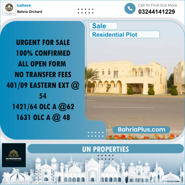 Residential Plot for Sale in Bahria Orchard, Lahore - (BP-183402)