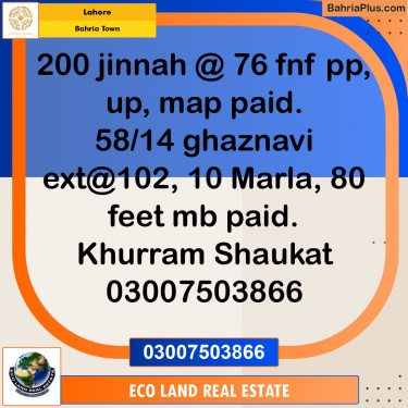 Residential Plot for Sale in Bahria Town, Lahore - (BP-183411)