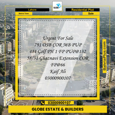 Residential Plot for Sale in Bahria Town, Lahore - (BP-183552)