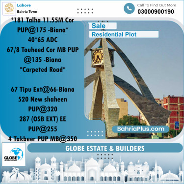 Residential Plot for Sale in Bahria Town, Lahore - (BP-183561)
