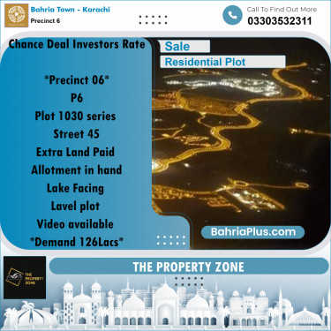 250 Sq. Yards Residential Plot for Sale in Precinct 6 -  Bahria Town, Karachi - (BP-183564)