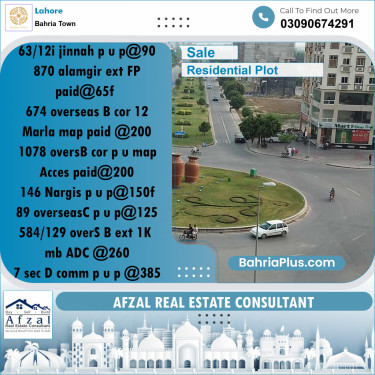 Residential Plot for Sale in Bahria Town, Lahore - (BP-183567)
