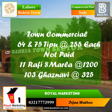 Commercial Plot for Sale in Bahria Town, Lahore - (BP-183588)