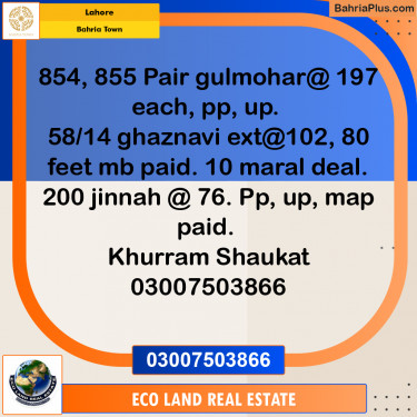 Residential Plot for Sale in Bahria Town, Lahore - (BP-183608)