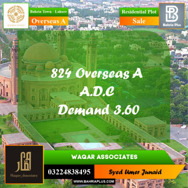 Residential Plot for Sale in Overseas A -  Bahria Town, Lahore - (BP-183672)