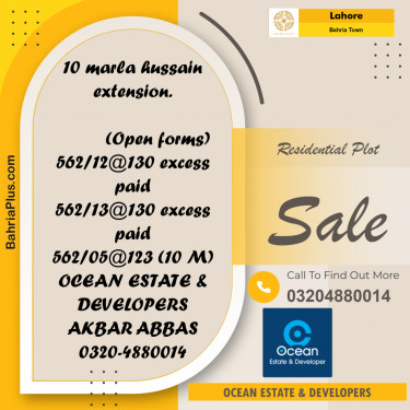 Residential Plot for Sale in Bahria Town, Lahore - (BP-183694)