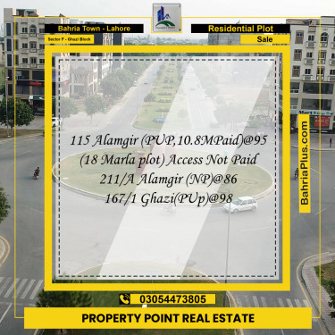 Residential Plot for Sale in Sector F - Ghazi Block -  Bahria Town, Lahore - (BP-183698)