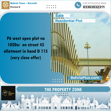 250 Sq. Yards Residential Plot for Sale in Precinct 6 -  Bahria Town, Karachi - (BP-183781)