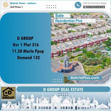 Residential Plot for Sale in Golf Phase 1 -  Bahria Town, Lahore - (BP-183852)