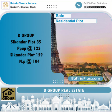 Residential Plot for Sale in Sector F - Sikander Block -  Bahria Town, Lahore - (BP-183952)