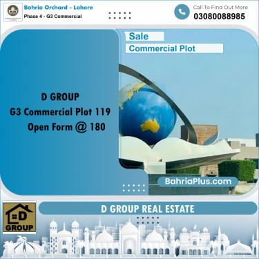 Commercial Plot for Sale in Phase 4 - G3 Commercial -  Bahria Orchard, Lahore - (BP-183957)