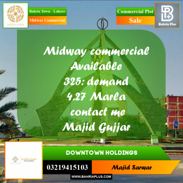 Commercial Plot for Sale in Midway Commercial -  Bahria Town, Lahore - (BP-183997)