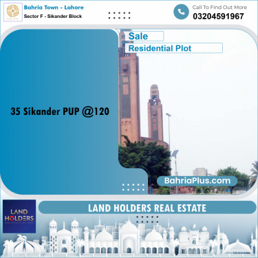 Residential Plot for Sale in Sector F - Sikander Block -  Bahria Town, Lahore - (BP-184013)