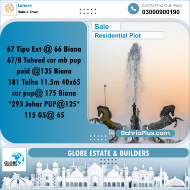 Residential Plot for Sale in Bahria Town, Lahore - (BP-184067)