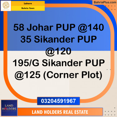 Residential Plot for Sale in Bahria Town, Lahore - (BP-184081)