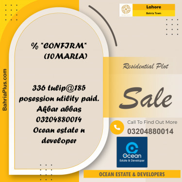 Residential Plot for Sale in Bahria Town, Lahore - (BP-184086)