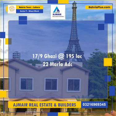 Residential Plot for Sale in Sector F - Ghazi Block -  Bahria Town, Lahore - (BP-184171)