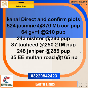 Residential Plot for Sale in Bahria Town, Lahore - (BP-184183)