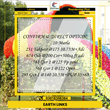 Residential Plot for Sale in Bahria Town, Lahore - (BP-184197)