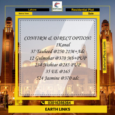Residential Plot for Sale in Bahria Town, Lahore - (BP-184199)