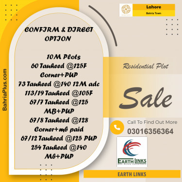 Residential Plot for Sale in Bahria Town, Lahore - (BP-184204)