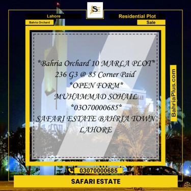 Residential Plot for Sale in Bahria Orchard, Lahore - (BP-184296)