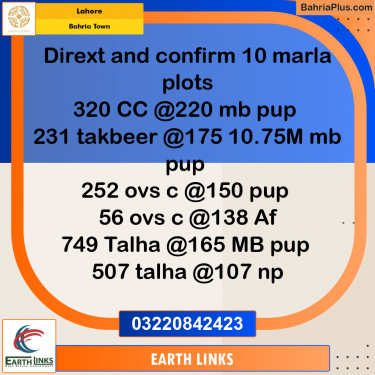 Residential Plot for Sale in Bahria Town, Lahore - (BP-184311)