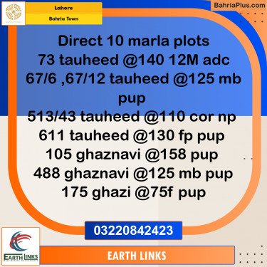 Residential Plot for Sale in Bahria Town, Lahore - (BP-184313)