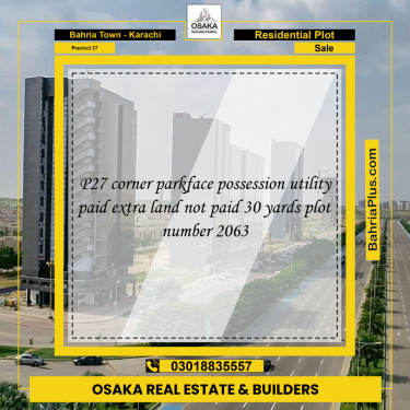 Residential Plot for Sale in Precinct 27 -  Bahria Town, Karachi - (BP-184422)