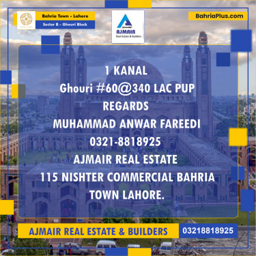 Residential Plot for Sale in Sector B - Ghouri Block -  Bahria Town, Lahore - (BP-184438)