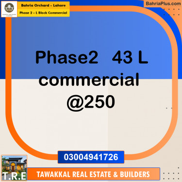 Commercial Plot for Sale in Phase 2 - L Block Commercial -  Bahria Orchard, Lahore - (BP-184440)