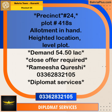 125 Sq. Yards Residential Plot for Sale in Precinct 24 -  Bahria Town, Karachi - (BP-184462)