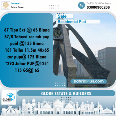 Residential Plot for Sale in Bahria Town, Lahore - (BP-184511)