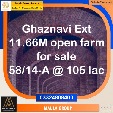 Residential Plot for Sale in Sector F - Ghaznavi Ext. Block -  Bahria Town, Lahore - (BP-184643)