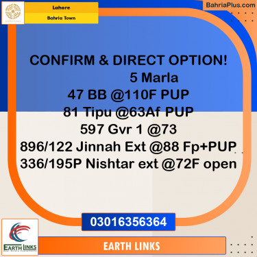 Residential Plot for Sale in Bahria Town, Lahore - (BP-184657)