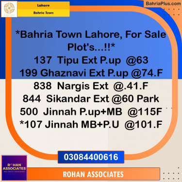 Residential Plot for Sale in Bahria Town, Lahore - (BP-184735)