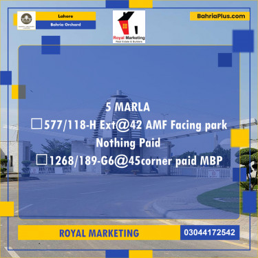 Residential Plot for Sale in Bahria Orchard, Lahore - (BP-184744)