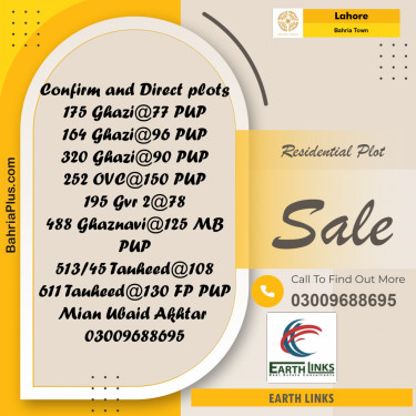Residential Plot for Sale in Bahria Town, Lahore - (BP-184777)