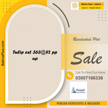 Residential Plot for Sale in Sector C - Tulip Ext. Block -  Bahria Town, Lahore - (BP-184783)