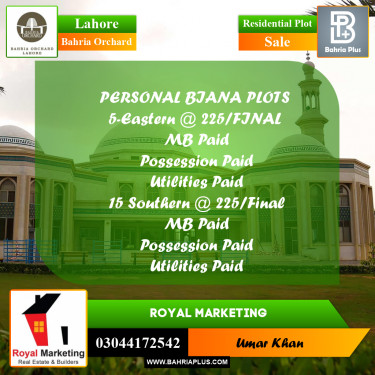 Residential Plot for Sale in Bahria Orchard, Lahore - (BP-184828)