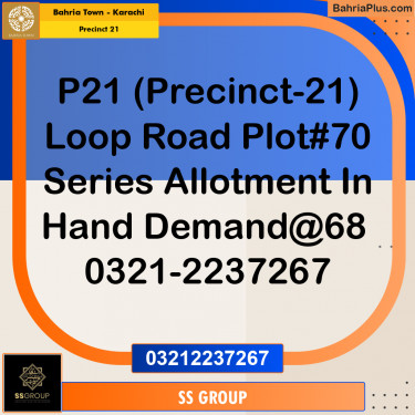 250 Sq. Yards Residential Plot for Sale in Precinct 21 -  Bahria Town, Karachi - (BP-184843)